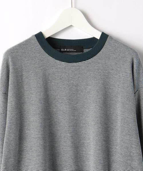 green label relaxing（グリーンレーベルリラクシング）の「タック ボーダー リブ クルーネック 長袖 カットソー（Tシャツ/カットソー・メンズ・ブラック/ダークグリーン/グレー・S/M/L/XL）」の16枚目の写真