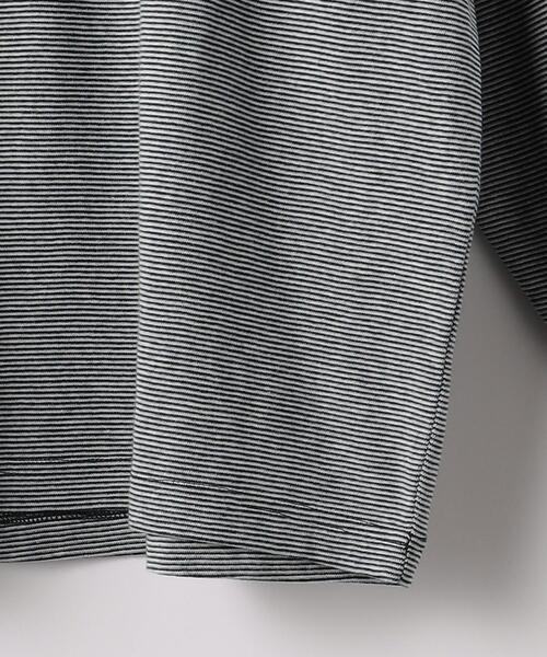 green label relaxing（グリーンレーベルリラクシング）の「タック ボーダー リブ クルーネック 長袖 カットソー（Tシャツ/カットソー・メンズ・ブラック/ダークグリーン/グレー・S/M/L/XL）」の14枚目の写真