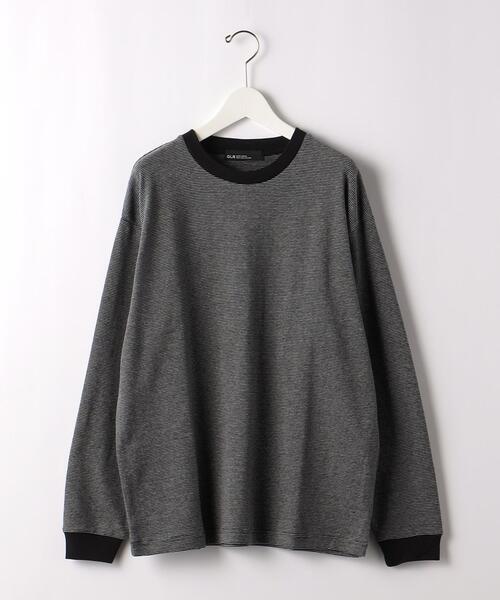 green label relaxing（グリーンレーベルリラクシング）の「タック ボーダー リブ クルーネック 長袖 カットソー（Tシャツ/カットソー・メンズ・ブラック/ダークグリーン/グレー・S/M/L/XL）」の12枚目の写真