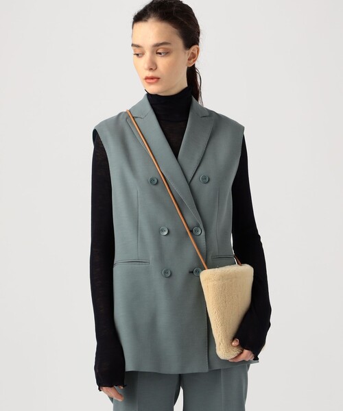 TOMORROWLAND (トゥモローランド)の「ムートン 巾着ポシェット(ショルダーバッグ・レディース・ベージュ・FREE)」の4枚目の写真