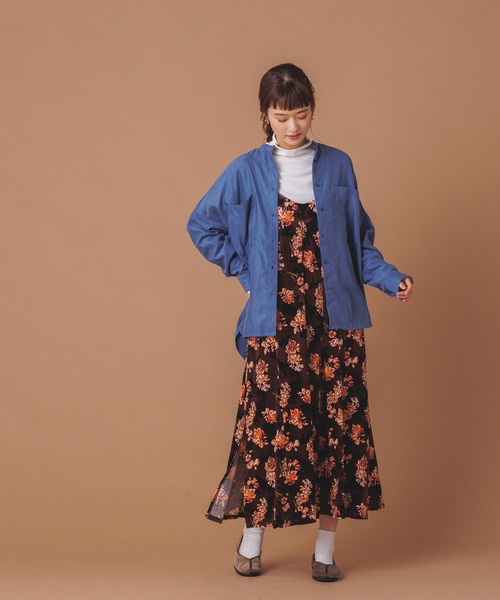 hunch(ハンチ)の「ベロアロングキャミワンピース(ワンピース・レディース・ブラウン/ピンク/ブルー/グリーン・FREE)」の6枚目の写真