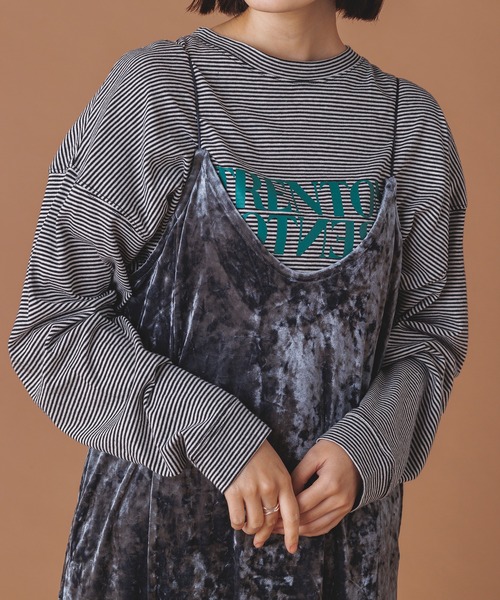 hunch(ハンチ)の「ベロアロングキャミワンピース(ワンピース・レディース・ブラウン/ピンク/ブルー/グリーン・FREE)」の11枚目の写真