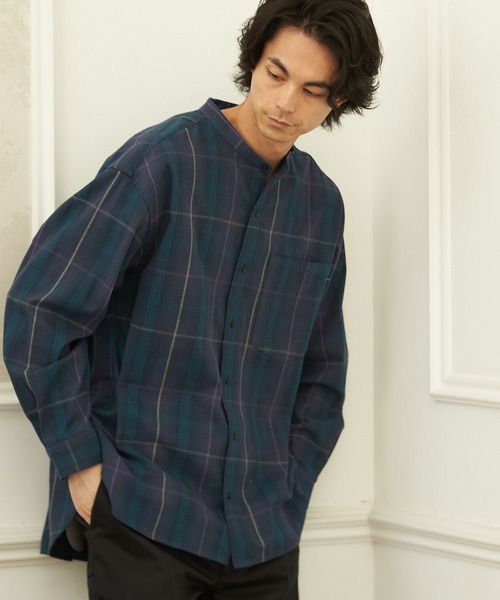 セール オンブレーチェックバンドシャツ シャツ ブラウス Niko And ニコアンド のファッション通販 Zozotown