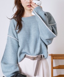 FREE'S MART | ◆杢ストレッチ総針配色ステッチニット(ニット/セーター)