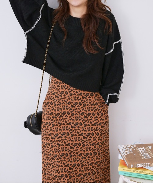 FREE'S MART(フリーズマート)の「◆杢ストレッチ総針配色ステッチニット(ニット/セーター・レディース・ホワイト/ブラック/ベージュ/ブルー・FREE)」の17枚目の写真