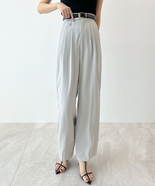 Futier land（フューティアランド）の「【4サイズ展開】大人しなやかの落ち感。ハイウエストツータックスラックス（スラックス・レディース・ブラック/ブラウン/グレー/ワインレッド/アイボリー/ライトパープル/ベージュ/ライトグレー/ライトピンク/ライトイエロー・MEDIUM/LARGE/SMALL/M-Short）」の4枚目の写真