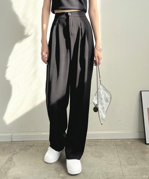 sasquatchfabrix.  ツーインタックスラックス セール】【4サイズ展開】ハイウエストツータックスラックス