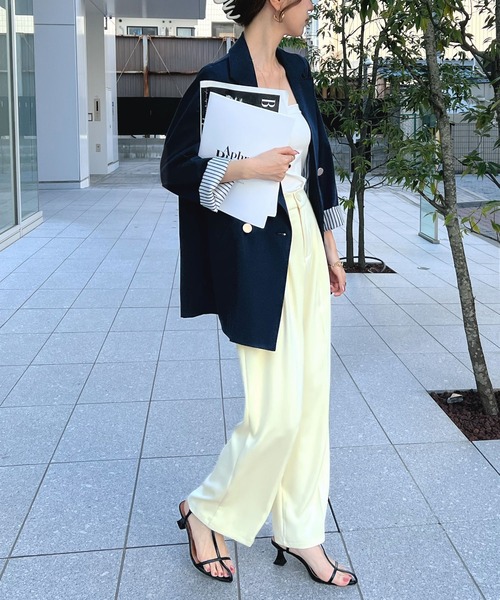 Futier land（フューティアランド）の「【4サイズ展開】大人しなやかの落ち感。ハイウエストツータックスラックス（スラックス・レディース・ブラック/ブラウン/グレー/ワインレッド/アイボリー/ライトパープル/ベージュ/ライトグレー/ライトピンク/ライトイエロー・MEDIUM/LARGE/SMALL/M-Short）」の21枚目の写真