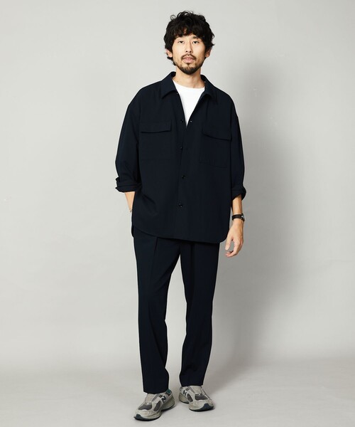 Firsthand（ファーストハンド）の「SHIRT Firsthand by 5525GALLERY/シャツファーストハンド5525ギャラリー SHT FH TUCK SLACKS / タックテーパードパンツ / スラックス（スラックス・メンズ・ネイビー/グレー・M/L）」の7枚目の写真