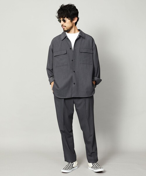 Firsthand（ファーストハンド）の「SHIRT Firsthand by 5525GALLERY/シャツファーストハンド5525ギャラリー SHT FH TUCK SLACKS / タックテーパードパンツ / スラックス（スラックス・メンズ・ネイビー/グレー・M/L）」の11枚目の写真