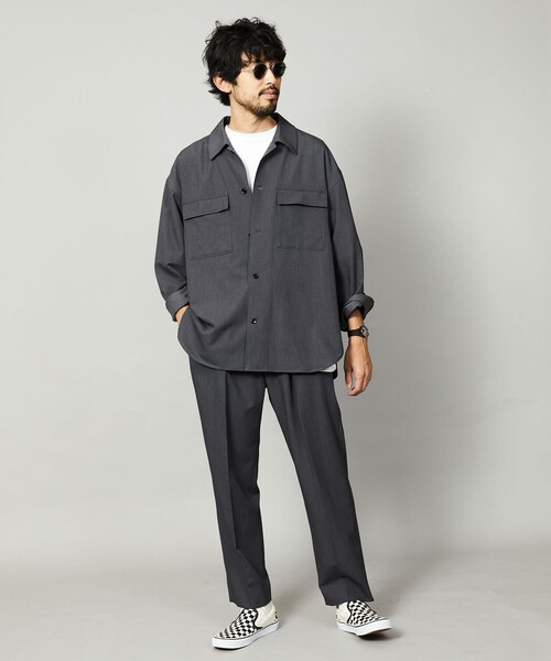 Firsthand（ファーストハンド）の「SHIRT Firsthand by 5525GALLERY/シャツファーストハンド5525ギャラリー SHT FH TUCK SLACKS / タックテーパードパンツ / スラックス（スラックス・メンズ・ネイビー/グレー・M/L）」の14枚目の写真
