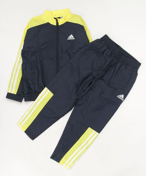 adidas（アディダス）の「アディダス adidas YBウーブンスーツ（ナイロンジャケット・キッズ・ブルー/ブラック×レッド/ネイビー・120cm/160cm/130cm/140cm/150cm）」の3枚目の写真