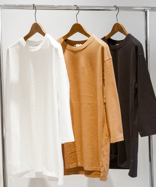 BEAUTY&YOUTH UNITED ARROWS（ビューティーアンドユースユナイテッドアローズ）の「BY ∴ ロング クルーネック クォータースリーブ MADE IN JAPAN カットソー ◆（Tシャツ/カットソー・メンズ・ホワイト/ブラウン/ネイビー・SMALL/MEDIUM/LARGE）」の4枚目の写真