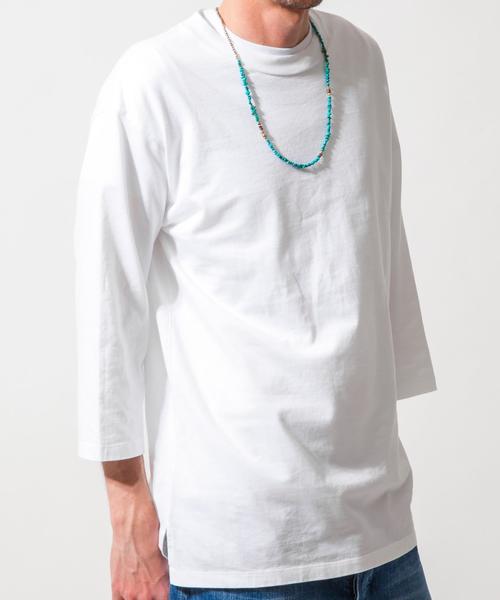 BEAUTY&YOUTH UNITED ARROWS（ビューティーアンドユースユナイテッドアローズ）の「BY ∴ ロング クルーネック クォータースリーブ MADE IN JAPAN カットソー ◆（Tシャツ/カットソー・メンズ・ホワイト/ブラウン/ネイビー・SMALL/MEDIUM/LARGE）」の5枚目の写真