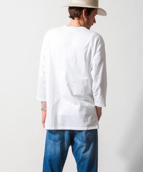 BEAUTY&YOUTH UNITED ARROWS（ビューティーアンドユースユナイテッドアローズ）の「BY ∴ ロング クルーネック クォータースリーブ MADE IN JAPAN カットソー ◆（Tシャツ/カットソー・メンズ・ホワイト/ブラウン/ネイビー・SMALL/MEDIUM/LARGE）」の8枚目の写真