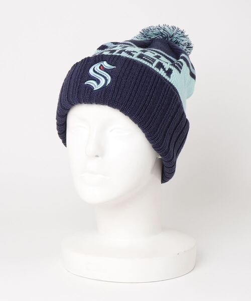 AMERICAN NEEDLE（アメリカンニードル）の「LAIDBACK / American Needle SEATTLE KRAKEN PONPON PILLOW LINE KNIT CAP / アメリカンニードル シアトルクラーケン ポンポンニットキャップ（ニットキャップ/ビーニー・レディース・ネイビー・FREE）」の7枚目の写真