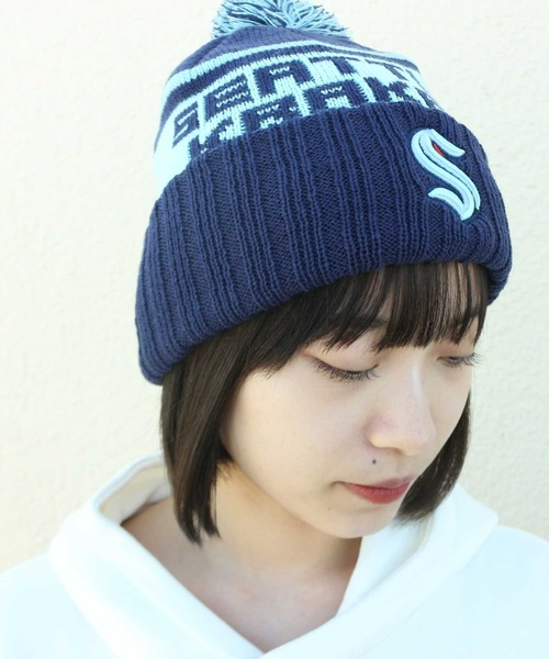 AMERICAN NEEDLE（アメリカンニードル）の「LAIDBACK / American Needle SEATTLE KRAKEN PONPON PILLOW LINE KNIT CAP / アメリカンニードル シアトルクラーケン ポンポンニットキャップ（ニットキャップ/ビーニー・レディース・ネイビー・FREE）」の3枚目の写真