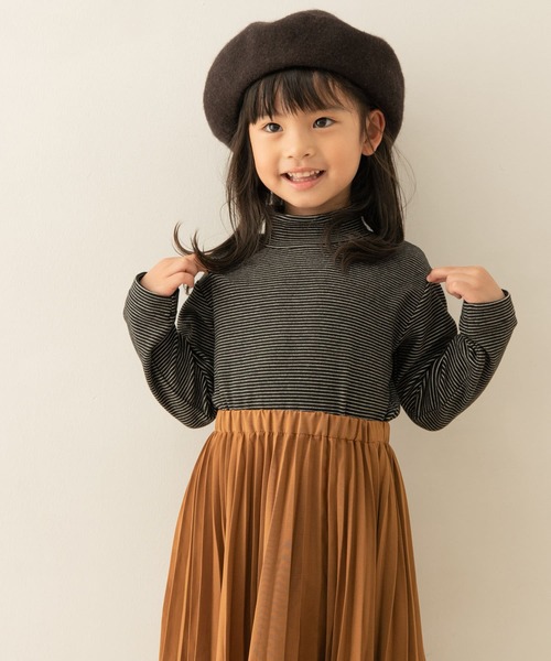 URBAN RESEARCH DOORS（アーバンリサーチドアーズ）の「起毛ボーダーハイネック(KIDS)（Tシャツ/カットソー・キッズ・オフホワイト/ブラック・105/120/135/150）」の3枚目の写真