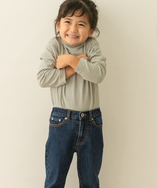 URBAN RESEARCH DOORS（アーバンリサーチドアーズ）の「起毛ボーダーハイネック(KIDS)（Tシャツ/カットソー・キッズ・オフホワイト/ブラック・105/120/135/150）」の7枚目の写真