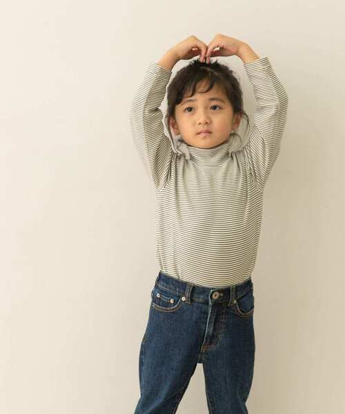 URBAN RESEARCH DOORS（アーバンリサーチドアーズ）の「起毛ボーダーハイネック(KIDS)（Tシャツ/カットソー・キッズ・オフホワイト/ブラック・105/120/135/150）」の8枚目の写真