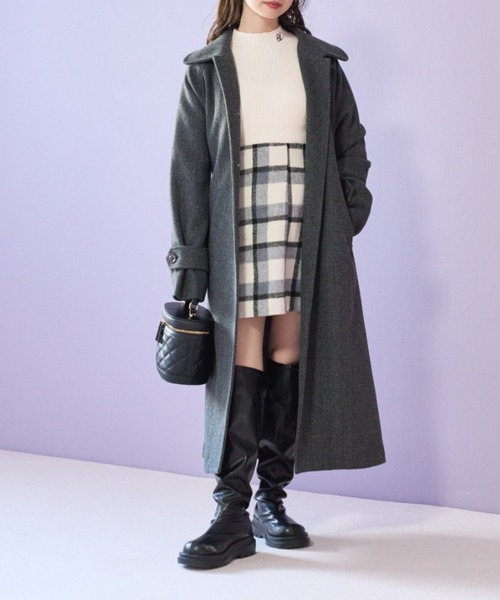 OLIVE des OLIVE（オリーブデオリーブ）の「袖口ボタンリブニット（ニット/セーター・レディース・ブラック/ブラウン/オフホワイト/サックスブルー・FREE）」の13枚目の写真