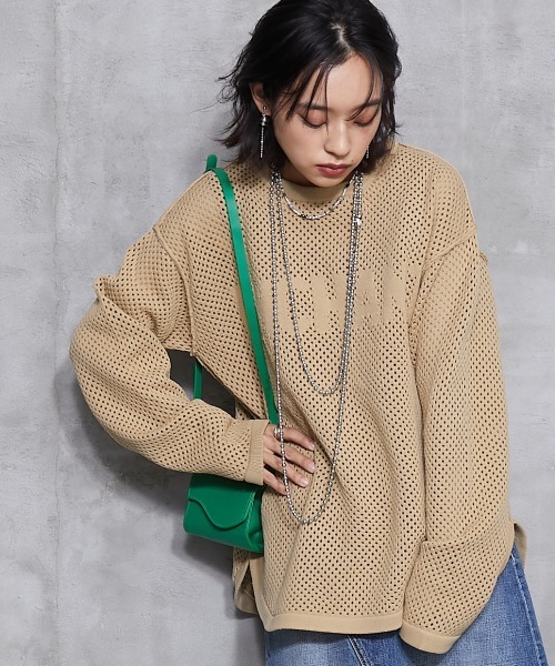 GEVS.(ジェイヴィス)の「<大きいサイズ> ロゴジャガードメッシュニットプルオーバー GEVS.(ニット/セーター・レディース・ブラック/ベージュ・L~LL/3L~4L/5L~6L)」の17枚目の写真