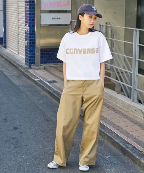 CONVERSE(コンバース)の「CONVERSE/コンバース ソリマチアキラデザイン ALL STAR ワイドクロップド半袖Tシャツ(Tシャツ/カットソー・レディース・ブラック系2/ホワイト系1/ホワイト系2/ブラック系1・M/L)」の20枚目の写真