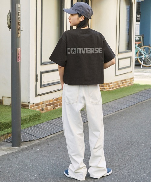 CONVERSE(コンバース)の「CONVERSE/コンバース ソリマチアキラデザイン ALL STAR ワイドクロップド半袖Tシャツ(Tシャツ/カットソー・レディース・ブラック系2/ホワイト系1/ホワイト系2/ブラック系1・M/L)」の21枚目の写真
