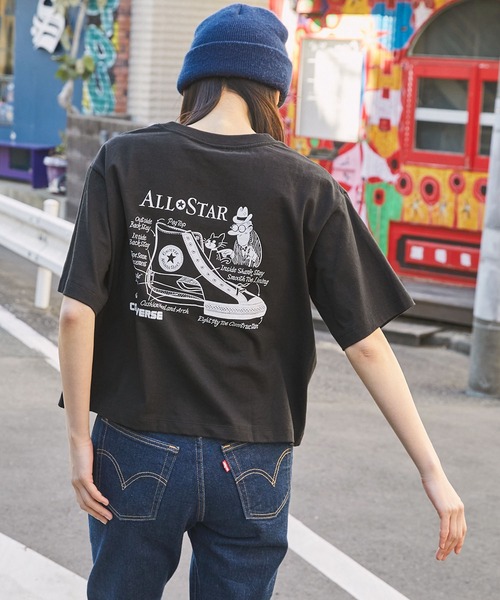 CONVERSE(コンバース)の「CONVERSE/コンバース ソリマチアキラデザイン ALL STAR ワイドクロップド半袖Tシャツ(Tシャツ/カットソー・レディース・ブラック系2/ホワイト系1/ホワイト系2/ブラック系1・M/L)」の7枚目の写真