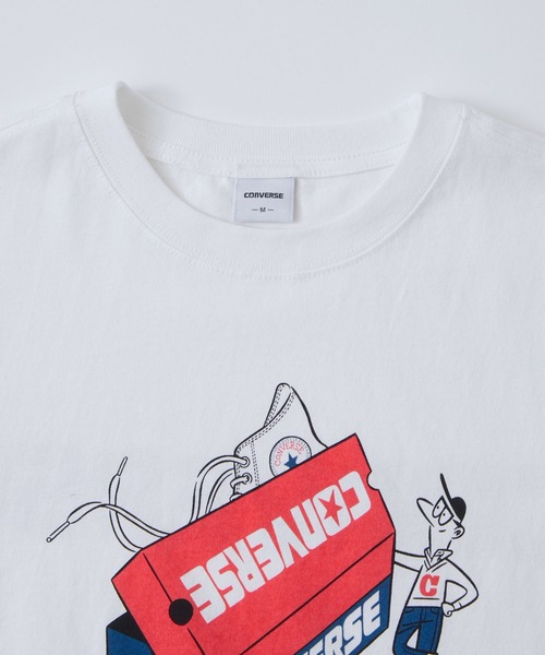 CONVERSE(コンバース)の「CONVERSE/コンバース ソリマチアキラデザイン ALL STAR ワイドクロップド半袖Tシャツ(Tシャツ/カットソー・レディース・ブラック系2/ホワイト系1/ホワイト系2/ブラック系1・M/L)」の13枚目の写真