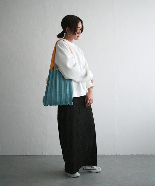 notch.（ノッチ）の「アコーディオンプリーツニットトート（トートバッグ・レディース・ブルー/イエロー/ピンク/グリーン・ONESIZE）」の10枚目の写真