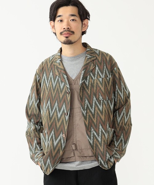 BEAMS PLUS（ビームスプラス）の「BEAMS PLUS /  イカット 4ボタン カフス ジャケット（テーラードジャケット・メンズ・オリーブ・M/L/XL/S）」の3枚目の写真