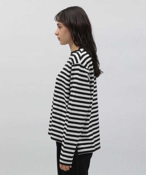 LAKOLE（ラコレ）の「ボーダー柄ロングTシャツ / 184008（Tシャツ
