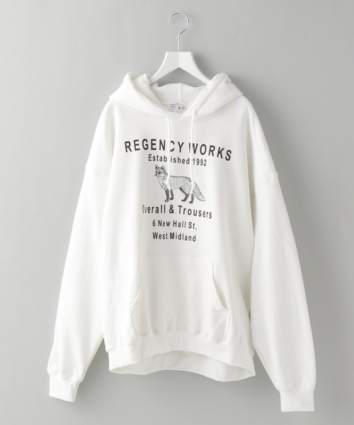 A part by（アパートバイ）の「【e/rm・別注】REGENCYWORKS（リージェンシーワークス）スウェットフーディー（パーカー・レディース・ラベンダー/オフホワイト・FREE）」の2枚目の写真