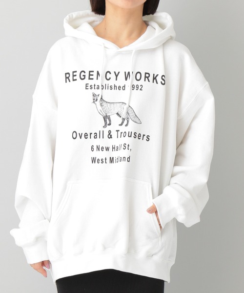 A part by（アパートバイ）の「【e/rm・別注】REGENCYWORKS（リージェンシーワークス）スウェットフーディー（パーカー・レディース・ラベンダー/オフホワイト・FREE）」の7枚目の写真