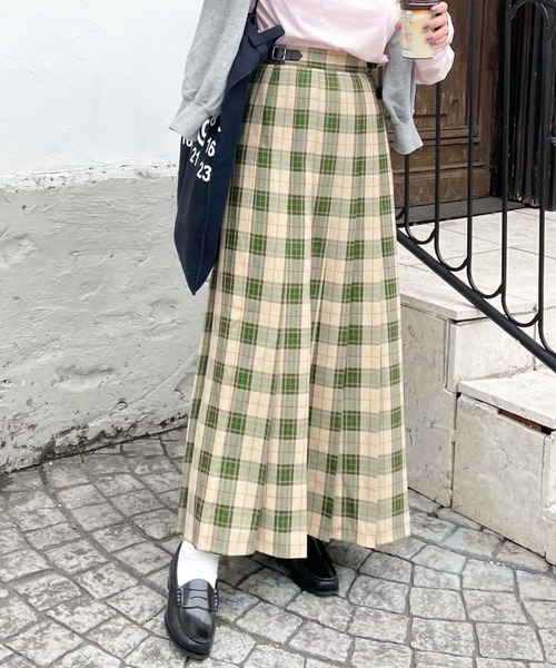 archives(アルシーヴ)の「【Limited item】CHECK LAP SKIRT(スカート・レディース・ベージュ/レッド/ブラック・MEDIUM)」の3枚目の写真