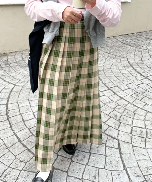 archives(アルシーヴ)の「【Limited item】CHECK LAP SKIRT(スカート・レディース・ベージュ/レッド/ブラック・MEDIUM)」の4枚目の写真