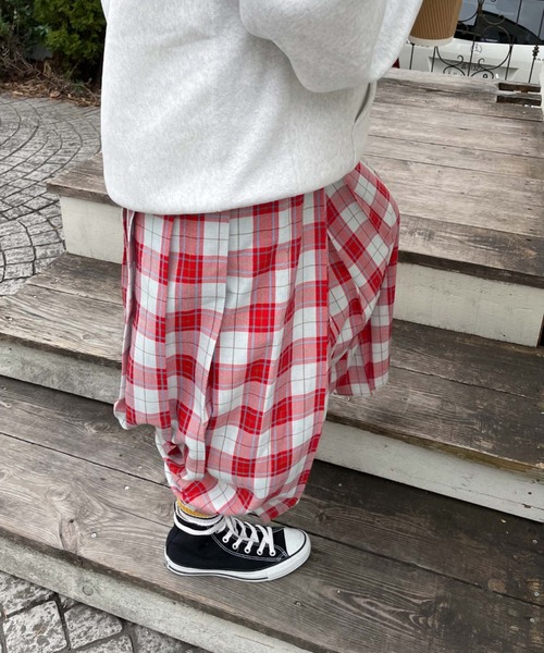 archives(アルシーヴ)の「【Limited item】CHECK LAP SKIRT(スカート・レディース・ベージュ/レッド/ブラック・MEDIUM)」の6枚目の写真