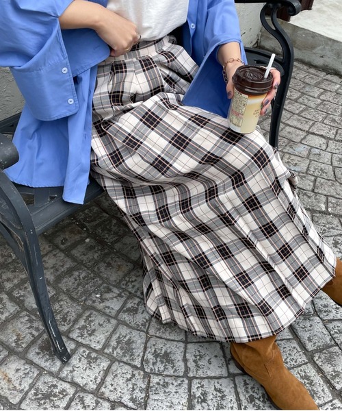 archives(アルシーヴ)の「【Limited item】CHECK LAP SKIRT(スカート・レディース・ベージュ/レッド/ブラック・MEDIUM)」の7枚目の写真