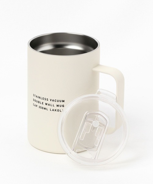 LAKOLE（ラコレ）の「【保温保冷】フタ付きステンレスマグ[350ml] / 189245（グラス/マグカップ/タンブラー・レディース・アイボリー/チャコール・FREE）」の6枚目の写真
