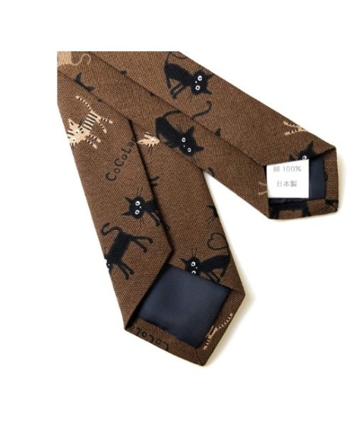Sakka（サッカ）の「ネコ　猫　ネクタイ　カジュアル　日本製（ネクタイ・メンズ・ブラック/ブラウン/ホワイト・FREE）」の6枚目の写真