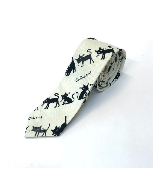 Sakka（サッカ）の「ネコ　猫　ネクタイ　カジュアル　日本製（ネクタイ・メンズ・ブラック/ブラウン/ホワイト・FREE）」の9枚目の写真