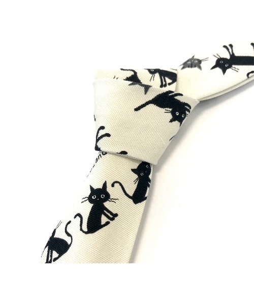 Sakka（サッカ）の「ネコ　猫　ネクタイ　カジュアル　日本製（ネクタイ・メンズ・ブラック/ブラウン/ホワイト・FREE）」の8枚目の写真