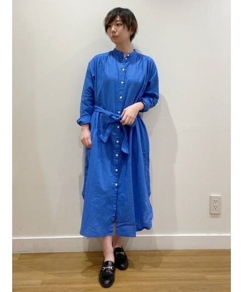 GAP（ギャップ）の「リネン混ボリュームスリーブシャツワンピース（ワンピース・レディース・ブルー/ブラック/グリーン・XS/S/M/L/XXS）」の9枚目の写真