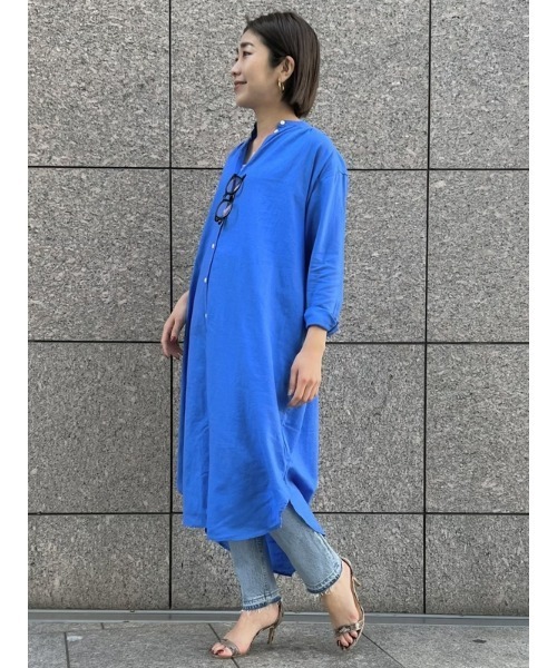 GAP（ギャップ）の「リネン混ボリュームスリーブシャツワンピース（ワンピース・レディース・ブルー/ブラック/グリーン・XS/S/M/L/XXS）」の18枚目の写真