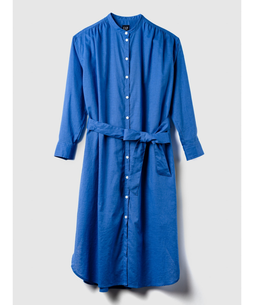 GAP（ギャップ）の「リネン混ボリュームスリーブシャツワンピース（ワンピース・レディース・ブルー/ブラック/グリーン・XS/S/M/L/XXS）」の20枚目の写真
