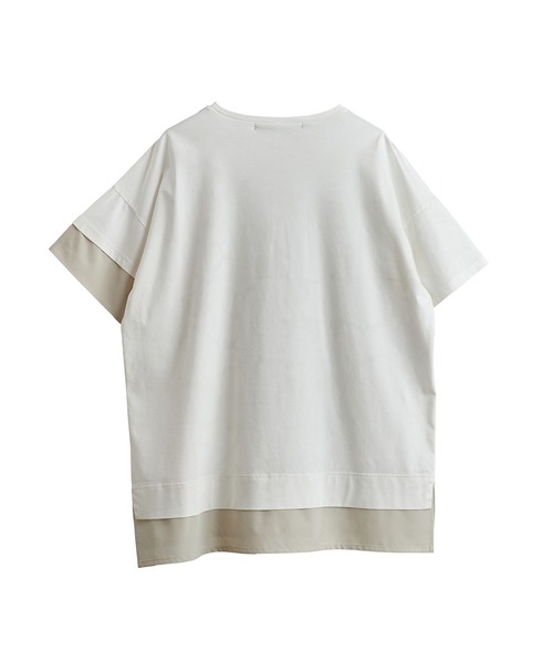 NO ID.（ノーアイディ）の「【NO ID.】Asymmetric Three-Layered Crew-Neck T-Shirt / アシンメトリー スリー レイヤード クルーネック Tシャツ（Tシャツ/カットソー・メンズ・ホワイト/グレー/ブラック・2/1）」の7枚目の写真