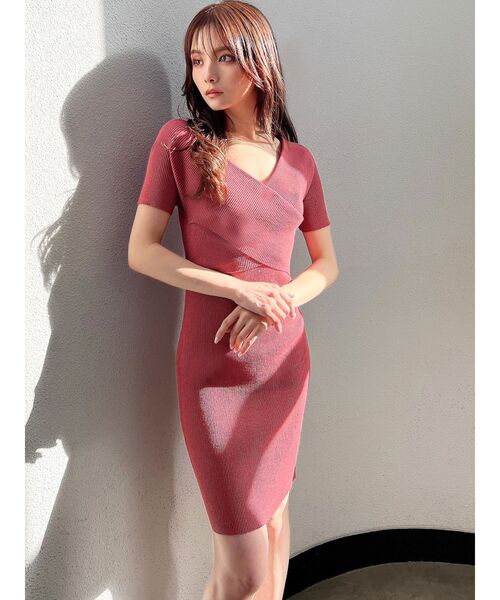 RESEXXY（リゼクシー）の「フロントクロスニットワンピース（ワンピース・レディース・ブラック/ピンク/アイボリー・SMALL/MEDIUM）」の20枚目の写真