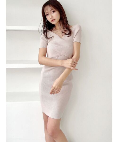 RESEXXY（リゼクシー）の「フロントクロスニットワンピース（ワンピース・レディース・ブラック/ピンク/アイボリー・SMALL/MEDIUM）」の4枚目の写真