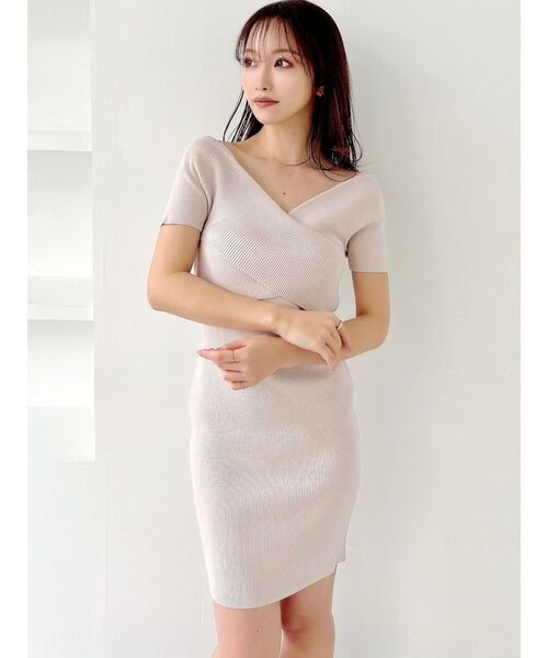 RESEXXY（リゼクシー）の「フロントクロスニットワンピース（ワンピース・レディース・ブラック/ピンク/アイボリー・SMALL/MEDIUM）」の12枚目の写真